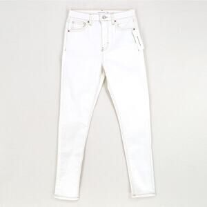 Topshop Women White Cotton Denim Jamie Casual High Rise Skinny Jeans Size US 8